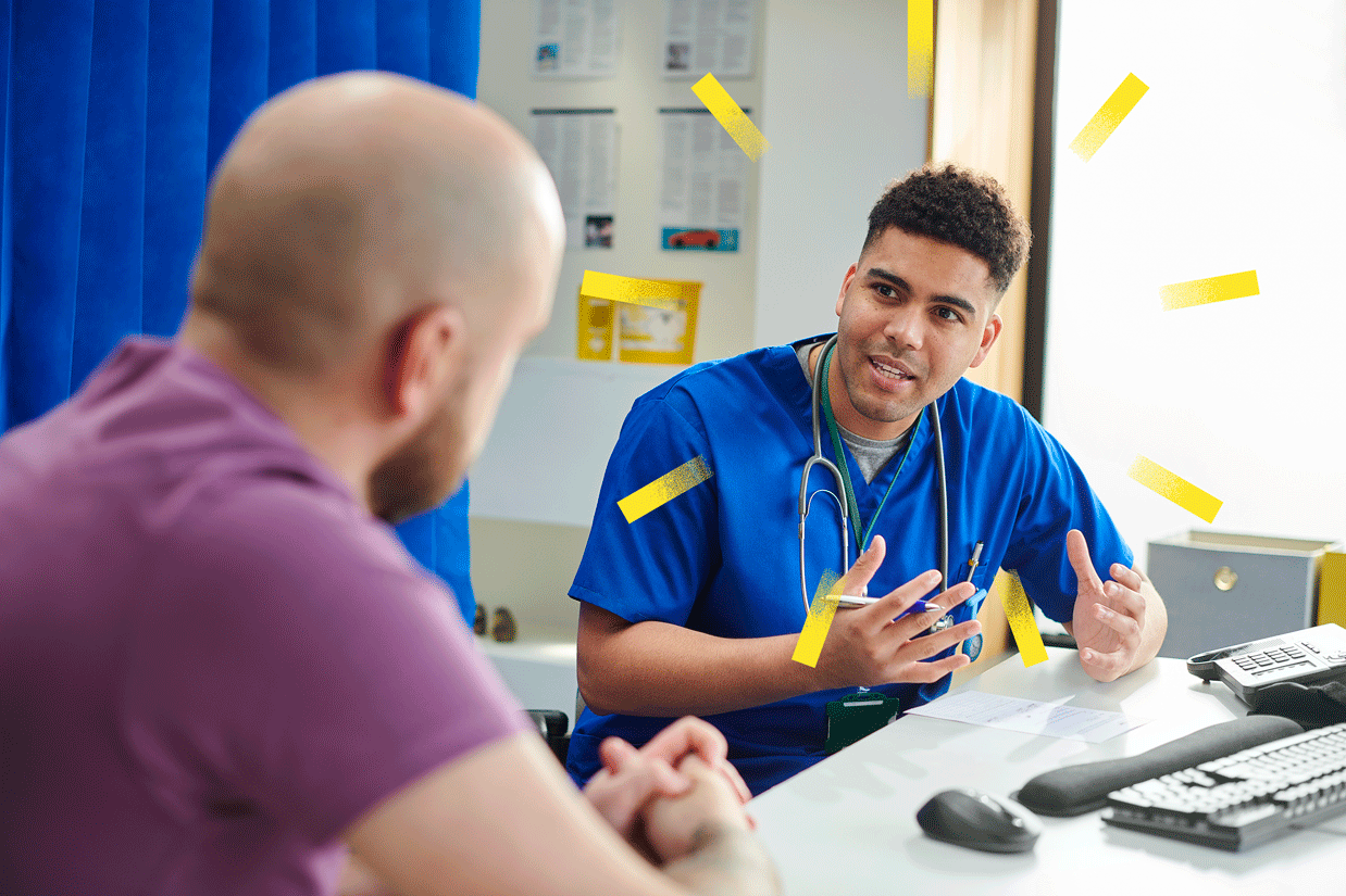 Doctor speaking with patient